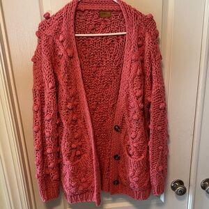 POL Women's Textured Pink Cardigan